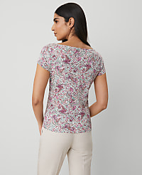 Petite Floral Square Neck Tee carousel Product Image 2