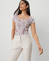 Floral Square Neck Tee carousel Product Image 1