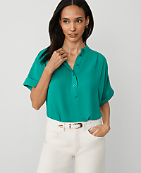 Petite Mock Neck Popover carousel Product Image 1