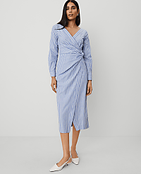 Petite Striped Asymmetric Shirtdress carousel Product Image 2