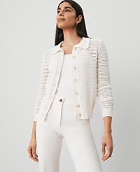 Petite Crochet-Collar Cardigan carousel Product Image 2