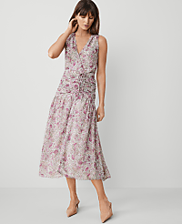 Floral Ruched Flare Dress carousel Product Image 2