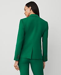 The Petite Notched One-Button Blazer in Textured Drape carousel Product Image 2