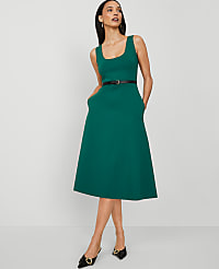 Petite Ponte Sleeveless Midi Dress carousel Product Image 1