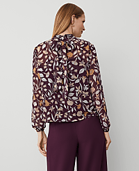 Tall Floral Popover Bow Blouse carousel Product Image 2
