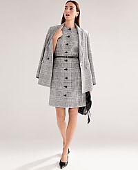 The Petite Button Shift Dress in Plaid carousel Product Image 1