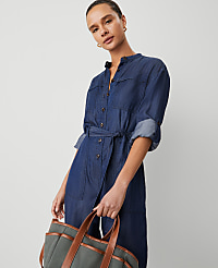 Weekend Collection Chambray Stand Collar Jumpsuit carousel Product Image 4