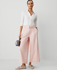 Weekend Collection Belted Wide-Leg Ankle Pant carousel Product Image 1