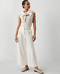 Weekend Collection Belted Wide-Leg Ankle Pant carousel Product Image 1