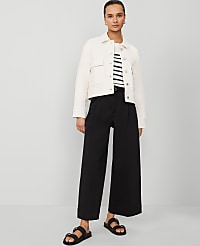 Petite Weekend Collection Belted Wide-Leg Ankle Pant carousel Product Image 2
