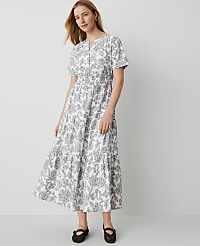 Petite Weekend Collection Paisley Split Neck Maxi Dress carousel Product Image 1