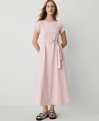 Petite Weekend Collection Belted Knit Midi Dress carousel Product Image 1