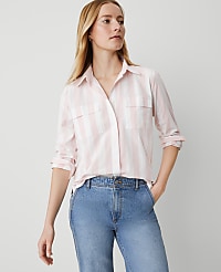 Weekend Collection Striped Pocket Blouse carousel Product Image 1
