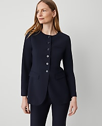The Petite Curved Hem Jacket in Seasonless Stretch carousel Product Image 1