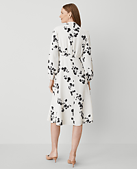 Floral Shawl Collar Flare Dress carousel Product Image 2