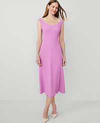 The Petite Seamed Flare Dress in Fluid Crepe carousel Product Image 1
