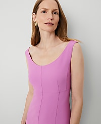 The Petite Seamed Flare Dress in Fluid Crepe carousel Product Image 3