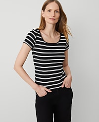 Striped Square Neck Tee carousel Product Image 1