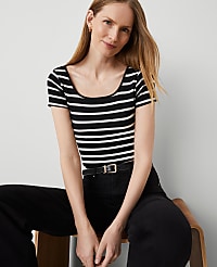 Striped Square Neck Tee carousel Product Image 3