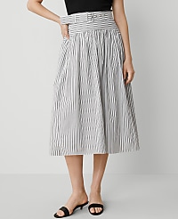 Striped Belted Yoke Midi Skirt carousel Product Image 2