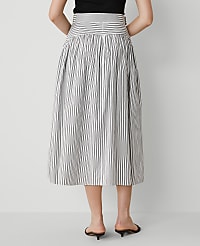 Striped Belted Yoke Midi Skirt carousel Product Image 3
