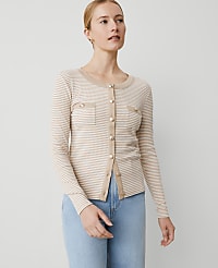Stripe Button Knit Jacket carousel Product Image 1