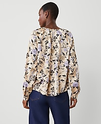 Floral Shirred Raglan Top carousel Product Image 2
