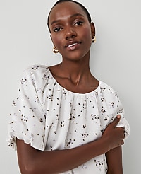 Floral Bubble Hem Top carousel Product Image 3