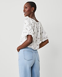 Floral Bubble Hem Top carousel Product Image 2