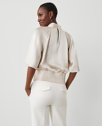 Studio Collection Silk Mock Neck Top carousel Product Image 2