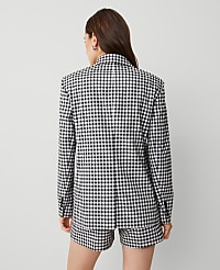 The Longline Blazer in Gingham carousel Product Image 3