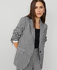 The Longline Blazer in Gingham carousel Product Image 4