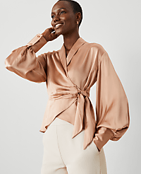 Petite Studio Collection Silk Wrap Blouse carousel Product Image 1