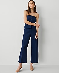 The Wide-Leg Cropped Pant in Fluid Crepe carousel Product Image 1