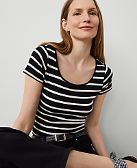 Striped Square Neck Tee carousel Product Image 4