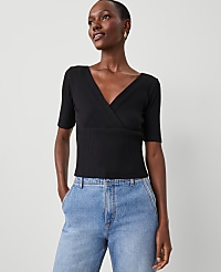 Petite Crossover Neck Top carousel Product Image 1