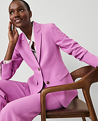 The Petite Two-Button Blazer in Fluid Crepe carousel Product Image 3