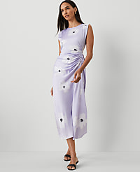 Petite Floral Ruched Flare Dress carousel Product Image 1