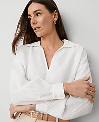 Tall Collared Linen Popover carousel Product Image 3