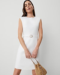 The Belted Shift Dress in Linen Blend carousel Product Image 3