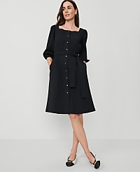 Square Neck Button Pocket Dress carousel Product Image 1