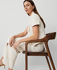 The Petite Short Sleeve Blazer in Fluid Crepe carousel Product Image 4