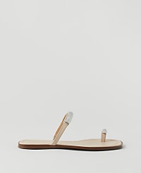 Embellished Toe Ring Leather Sandals carousel Product Image 1