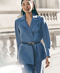 Petite Sateen Wrap Blazer carousel Product Image 1