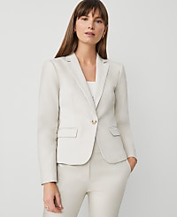 The One-Button Blazer in Stretch Cotton carousel Product Image 1