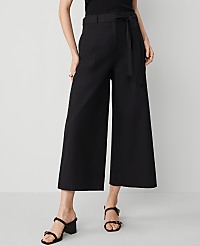 The Petite Belted Cropped Palazzo Pant in Poplin carousel Product Image 3