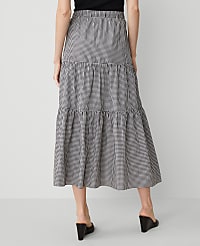 Gingham Taffeta Tiered Skirt carousel Product Image 3