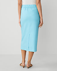 Linen Blend Clean Midi Skirt carousel Product Image 3