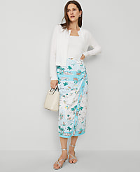 Petite Map Print Wrap Skirt carousel Product Image 2