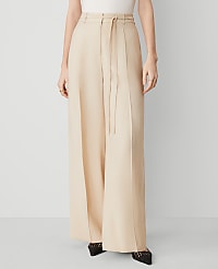 The Belted Wide-Leg Pant in Twill carousel Product Image 2
